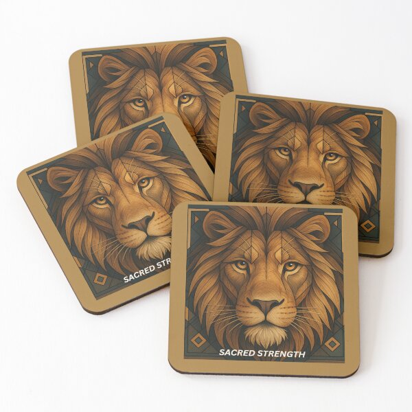Item preview, Sacred Strength – Geometric Lion Art designed and sold by GeoWild Designs.