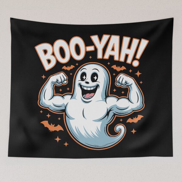 Item preview, Phantom Physique: A funny Halloween T-shirt design that's all about strength and spooky fun. For the Halloween Festive Season designed and sold by Grang Art Artistic Designs.