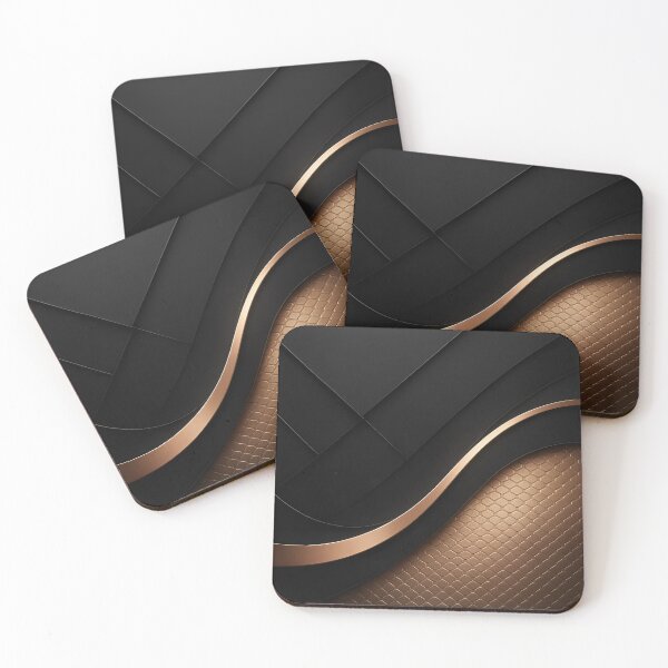 Item preview, Luxury Abstract 3D Art Futuristic Geometric Black and Rose Gold designed and sold by DemureArtsy.