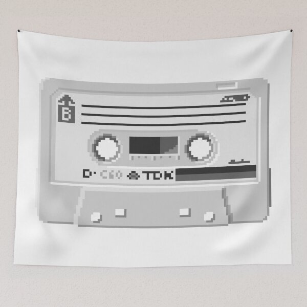 Item preview, Cassette BW Pixel Art designed and sold by liuxpixel.
