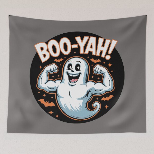 Item preview, Ghoulish Gains: A funny Halloween T-shirt design that's all about strength and spooky fun. For the Halloween Festive Season designed and sold by Grang Art Artistic Designs.
