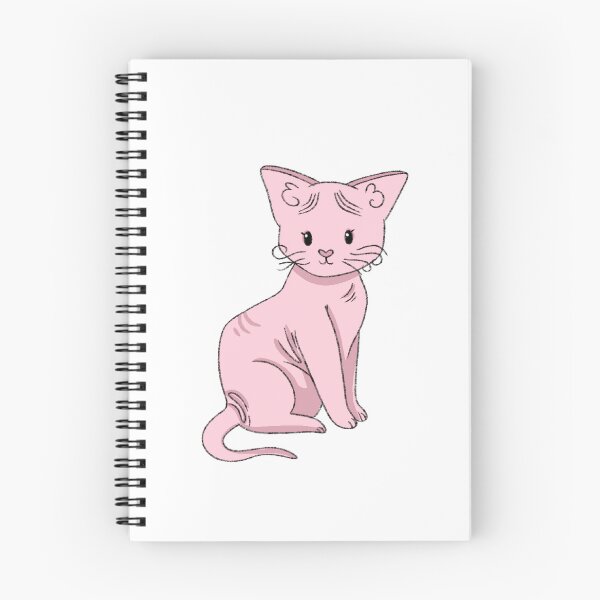 Item preview, Pink Hairless Sphinx Cat Kawaii Illustration  designed and sold by casserolepets.