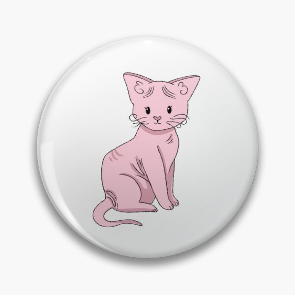 Item preview, Pink Hairless Sphinx Cat Kawaii Illustration  designed and sold by casserolepets.