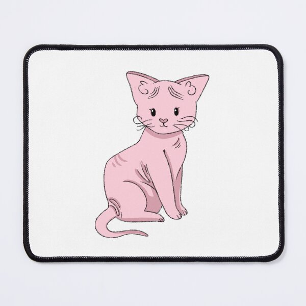 Item preview, Pink Hairless Sphinx Cat Kawaii Illustration  designed and sold by casserolepets.