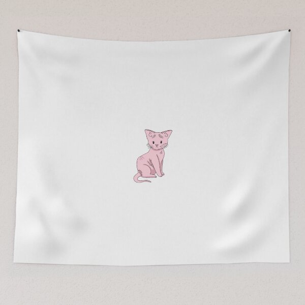 Item preview, Pink Hairless Sphinx Cat Kawaii Illustration  designed and sold by casserolepets.