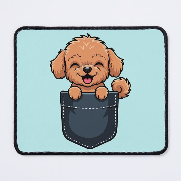 Item preview, Teacup Poodle Puppy in Pocket – Cute Cartoon Dog Lover designed and sold by The Real Life Symphony.