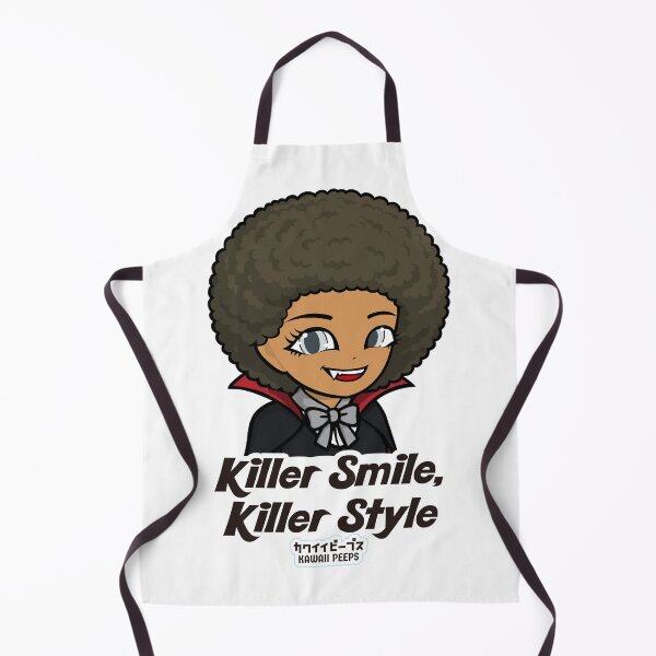 Item preview, Halloween Vampire Afro Design – Cute Dracula Girl “Killer Smile, Killer Style” designed and sold by P-L-Sardines.