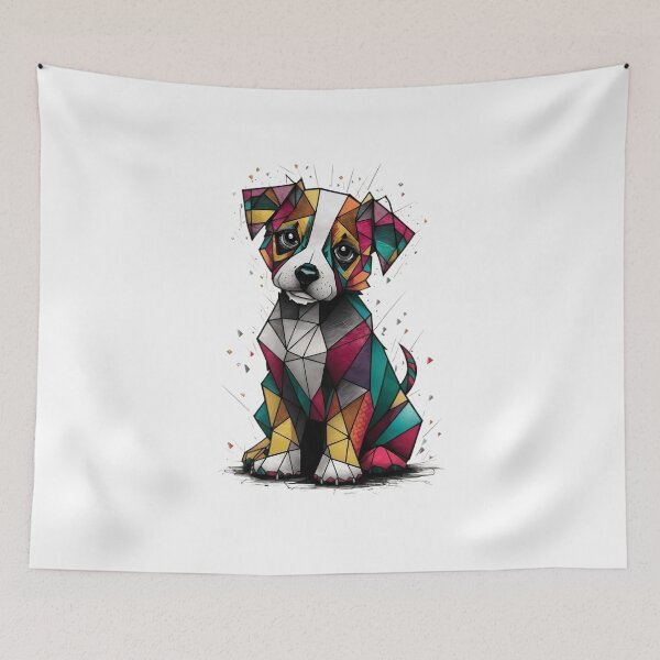 Item preview, Geometric Dog Art - Colorful Low Poly Puppy Illustration | Modern Abstract Art for Pet Lovers designed and sold by Kruti Collection.