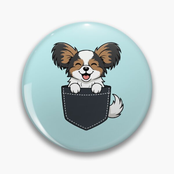 Item preview, Papillon Puppy in Pocket – Cute Cartoon Dog Lover designed and sold by The Real Life Symphony.