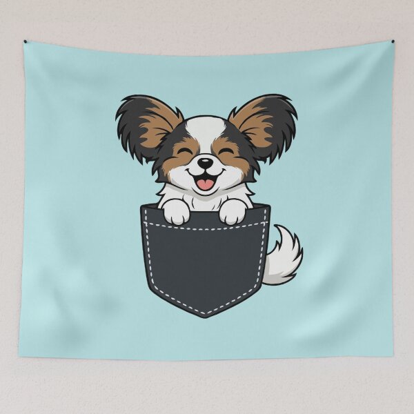 Item preview, Papillon Puppy in Pocket – Cute Cartoon Dog Lover designed and sold by The Real Life Symphony.