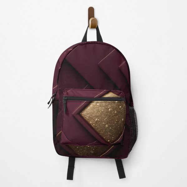 Item preview, Luxury Abstract 3D art Burgundy and Gold Geometric designed and sold by DemureArtsy.