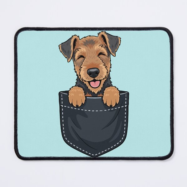 Item preview, Airedale Terrier Puppy in Pocket – Cute Cartoon Dog Lover designed and sold by The Real Life Symphony.