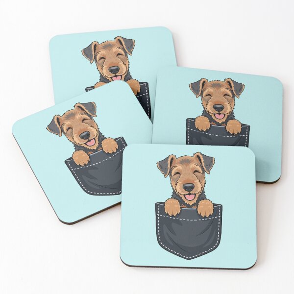 Item preview, Airedale Terrier Puppy in Pocket – Cute Cartoon Dog Lover designed and sold by The Real Life Symphony.