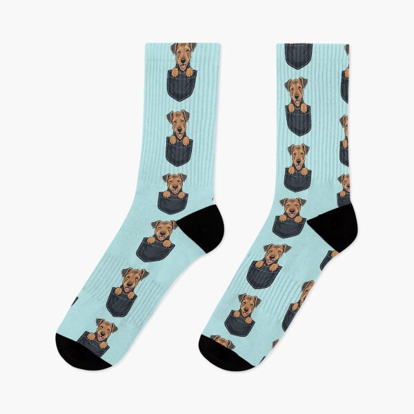 Item preview, Airedale Terrier Puppy in Pocket – Cute Cartoon Dog Lover designed and sold by The Real Life Symphony.