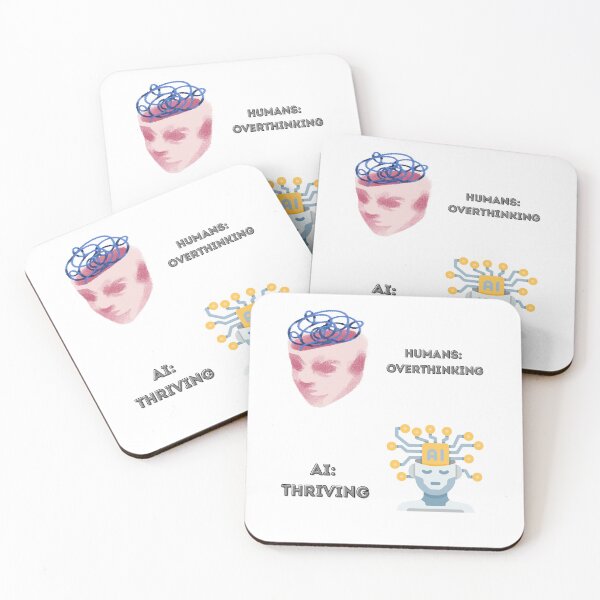 Item preview, Human overthinking AI thriving designed and sold by Inkerya-Papers.