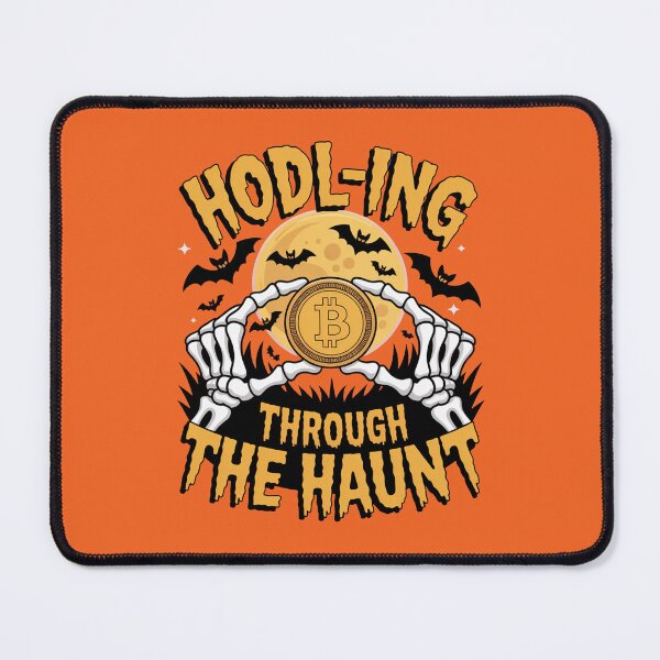 Item preview, HODL-ing through the haunt, bitcoin crypto halloween designed and sold by NoetherSym.