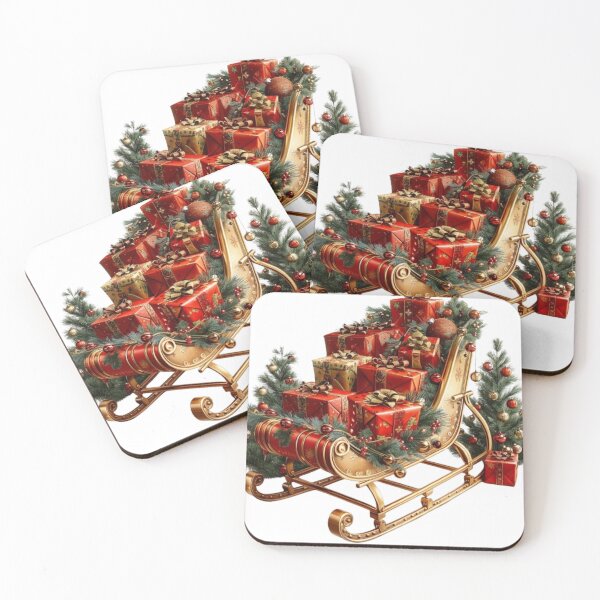 Item preview, Christmas Sleigh with Gifts – Festive Holiday Design designed and sold by AlexLineArt.