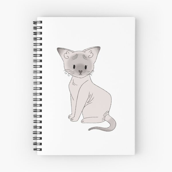 Item preview, Grey Hairless Sphinx Cat Kawaii Illustration  designed and sold by casserolepets.