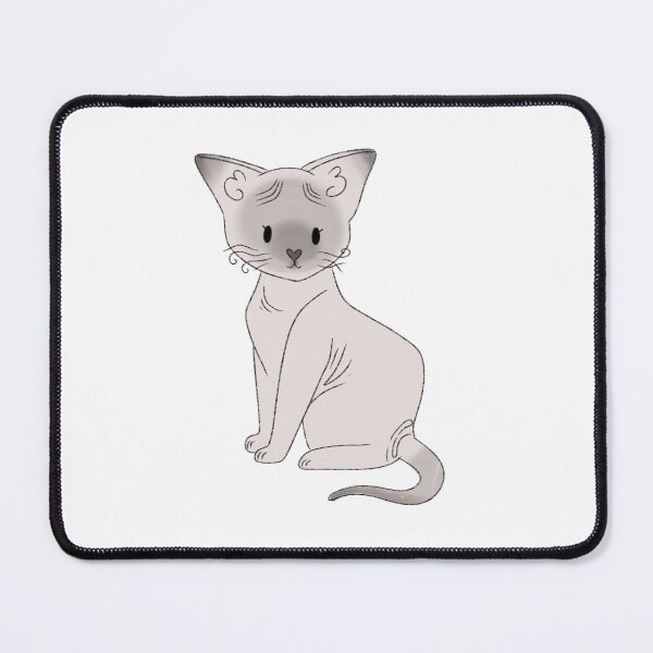 Item preview, Grey Hairless Sphinx Cat Kawaii Illustration  designed and sold by casserolepets.