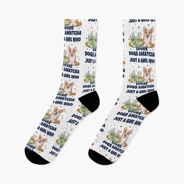 Item preview, Just a Girl Who Loves Dogs & Matcha – Pembroke Welsh Corgi Puppy Cute Cartoon designed and sold by The Real Life Symphony.