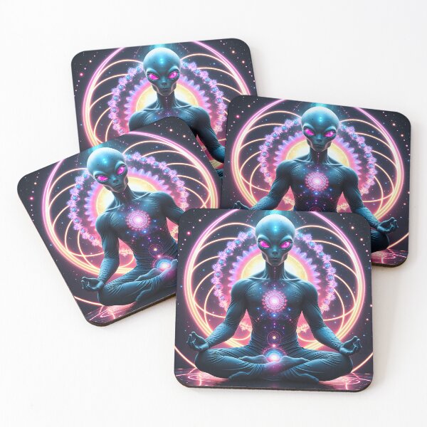 Item preview, Cosmic Alien Meditation – Psychedelic Spiritual Design designed and sold by OrbitTrend.