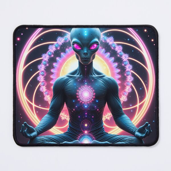 Item preview, Cosmic Alien Meditation – Psychedelic Spiritual Design designed and sold by OrbitTrend.