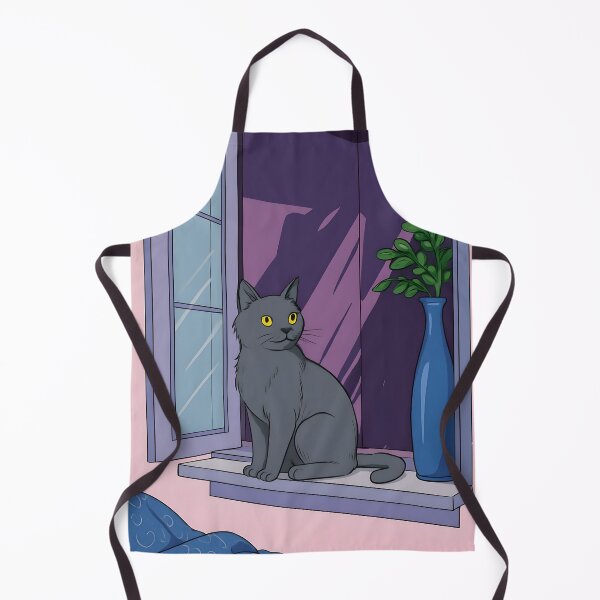 Item preview, Moonlit Grey Window Cat | Wall Art designed and sold by Whimsical Cat Designs.