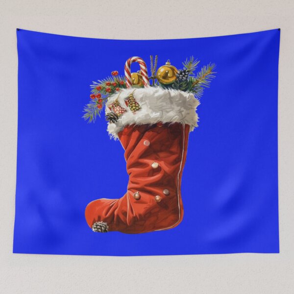 Item preview, Christmas Stocking with Gifts and Ornaments – Festive Holiday Design designed and sold by AlexLineArt.