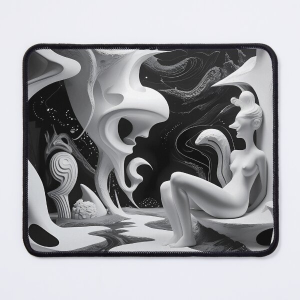 Item preview, Black and White Surreal Abstract Vision designed and sold by ShadeScapeArt.