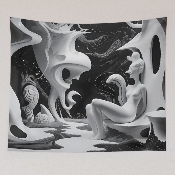 Item preview, Black and White Surreal Abstract Vision designed and sold by ShadeScapeArt.
