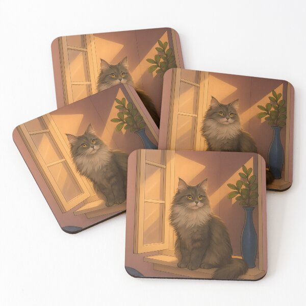 Item preview, Sunset Grey Window Cat | Wall Art designed and sold by Whimsical Cat Designs.