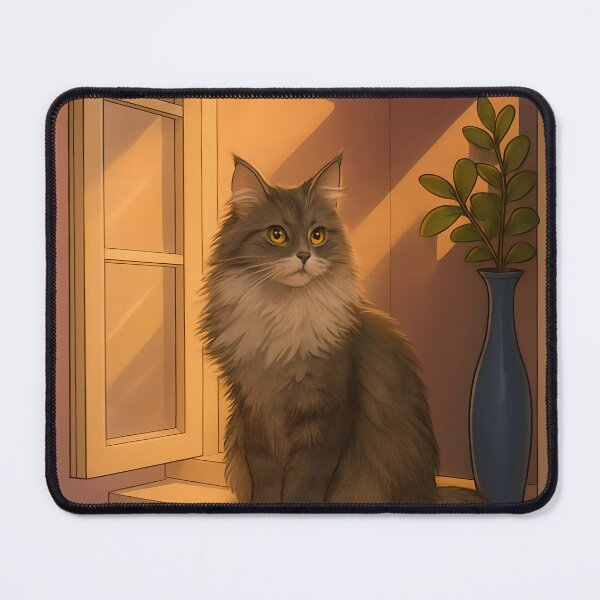 Item preview, Sunset Grey Window Cat | Wall Art designed and sold by Whimsical Cat Designs.