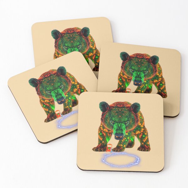 Item preview, Full-Body Fluorescent Green Bear Ready to Attack – For Nature and Wildlife Lovers designed and sold by Naturalite19.
