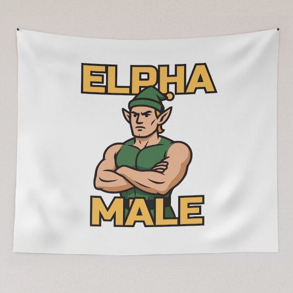 Item preview, Elpha Male Christmas Elf Alpha Parody designed and sold by UNK-Fatigues.