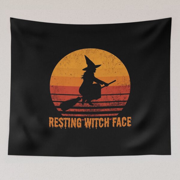 Item preview, Vintage Halloween Art Resting Witch Face Funny Gifts For Halloween Lovers designed and sold by PrintInkLab.