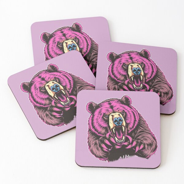 Item preview, Close-Up Brown and Pink Bear About to Attack – Bold Wildlife Art for Nature Lovers designed and sold by Naturalite19.