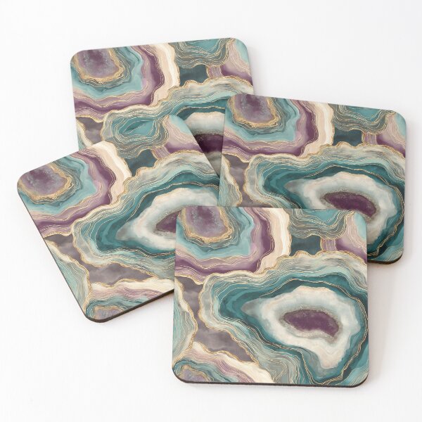 Item preview, Abstract Geode – Gemstone Marble Pattern in Turquoise and Purple designed and sold by Meiersbeste.
