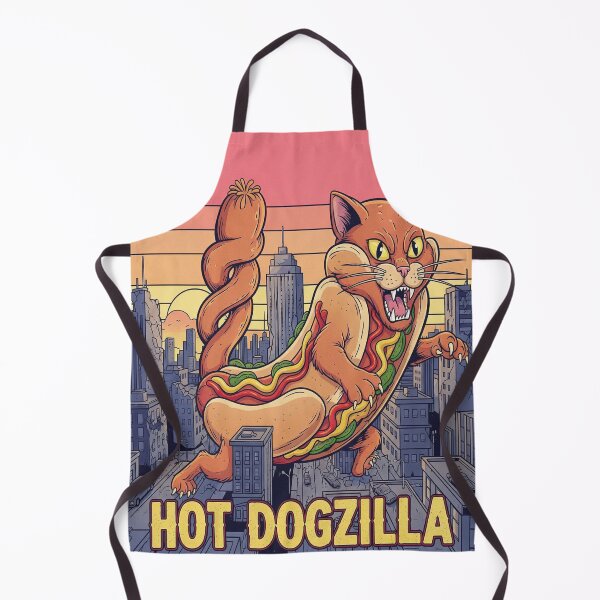 Item preview, Hot Dogzilla Cat Funny Kaiju Cat Monster Hot Dog Design designed and sold by Neko-Doodle-co.