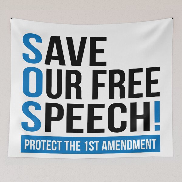 Item preview, SOS SAVE OUR free SPEECH designed and sold by jitterfly.