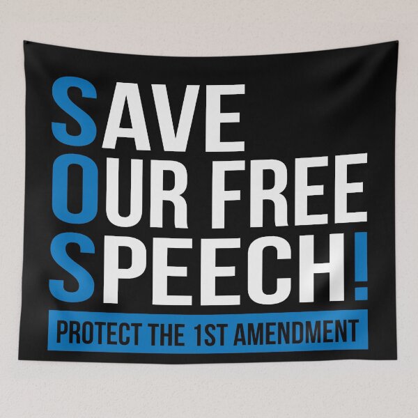 Item preview, SOS SAVE OUR free SPEECH designed and sold by jitterfly.