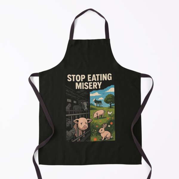Item preview, Stop Eating Misery Go Vegan Plant Based Factory Farming Animal Suffering Slaughter Veganism designed and sold by Annika Shurafa.