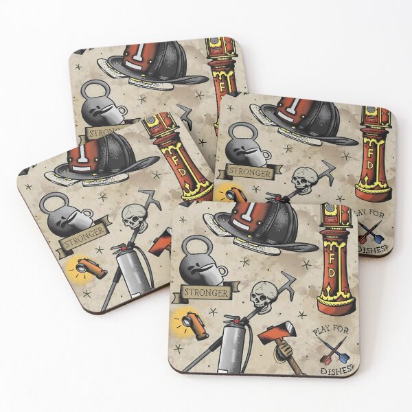 Item preview, Firefighter Collage – Helmet, Tools & Fun Phrases designed and sold by darkskinbender.