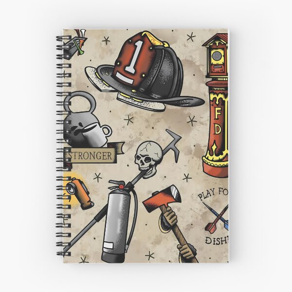 Item preview, Firefighter Collage – Helmet, Tools & Fun Phrases designed and sold by darkskinbender.