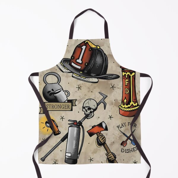 Item preview, Firefighter Collage – Helmet, Tools & Fun Phrases designed and sold by darkskinbender.