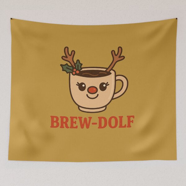 Item preview, Brew-dolf – Funny Christmas Coffee Pun designed and sold by BloomKind.