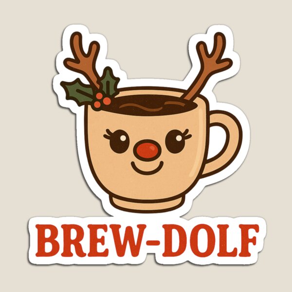 Item preview, Brew-dolf – Funny Christmas Coffee Pun designed and sold by BloomKind.