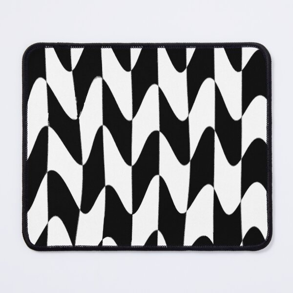 Item preview, Abstract Retro Black and White Wavy Checkerboard pattern designed and sold by PVTCreations.