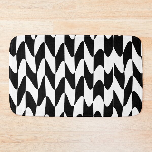 Item preview, Abstract Retro Black and White Wavy Checkerboard pattern designed and sold by PVTCreations.
