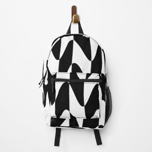 Item preview, Abstract Retro Black and White Wavy Checkerboard pattern designed and sold by PVTCreations.