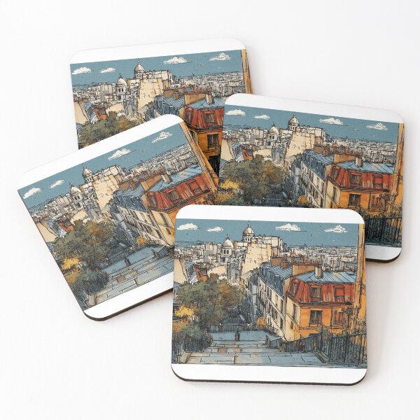 Item preview, Montmartre Rooftops – Paris Skyline Illustration designed and sold by mliotard.